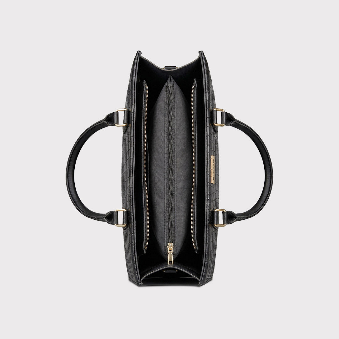 Crocodile Handbag - Black