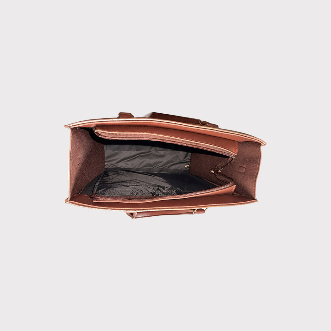 Crocodile Handbag - Dark Brown