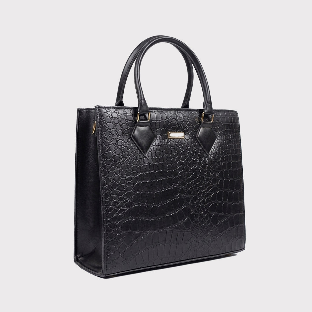 Crocodile Handbag - Black